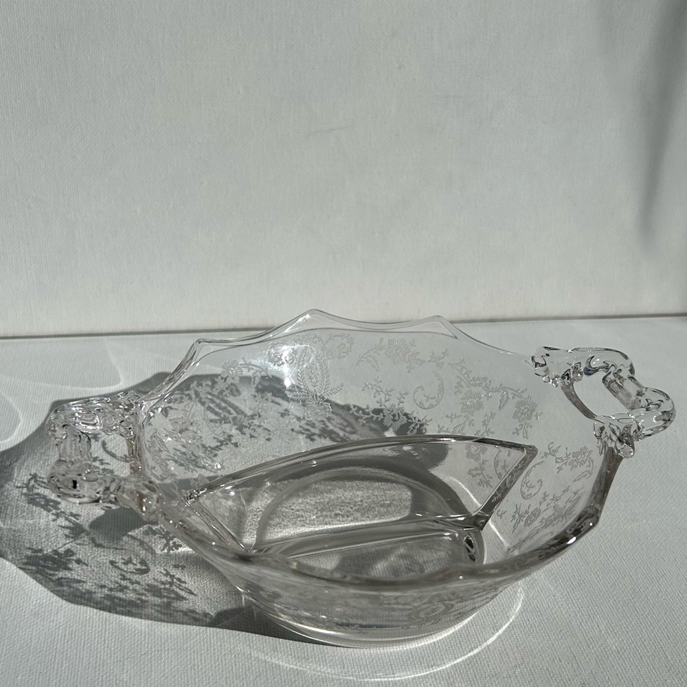 New Martinsville and Viking Glass Clear Prelude Divided Dish
